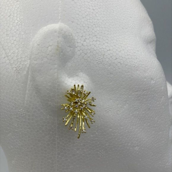 Jewelry - New earrings in gold tones with sparkling crystals, statement size